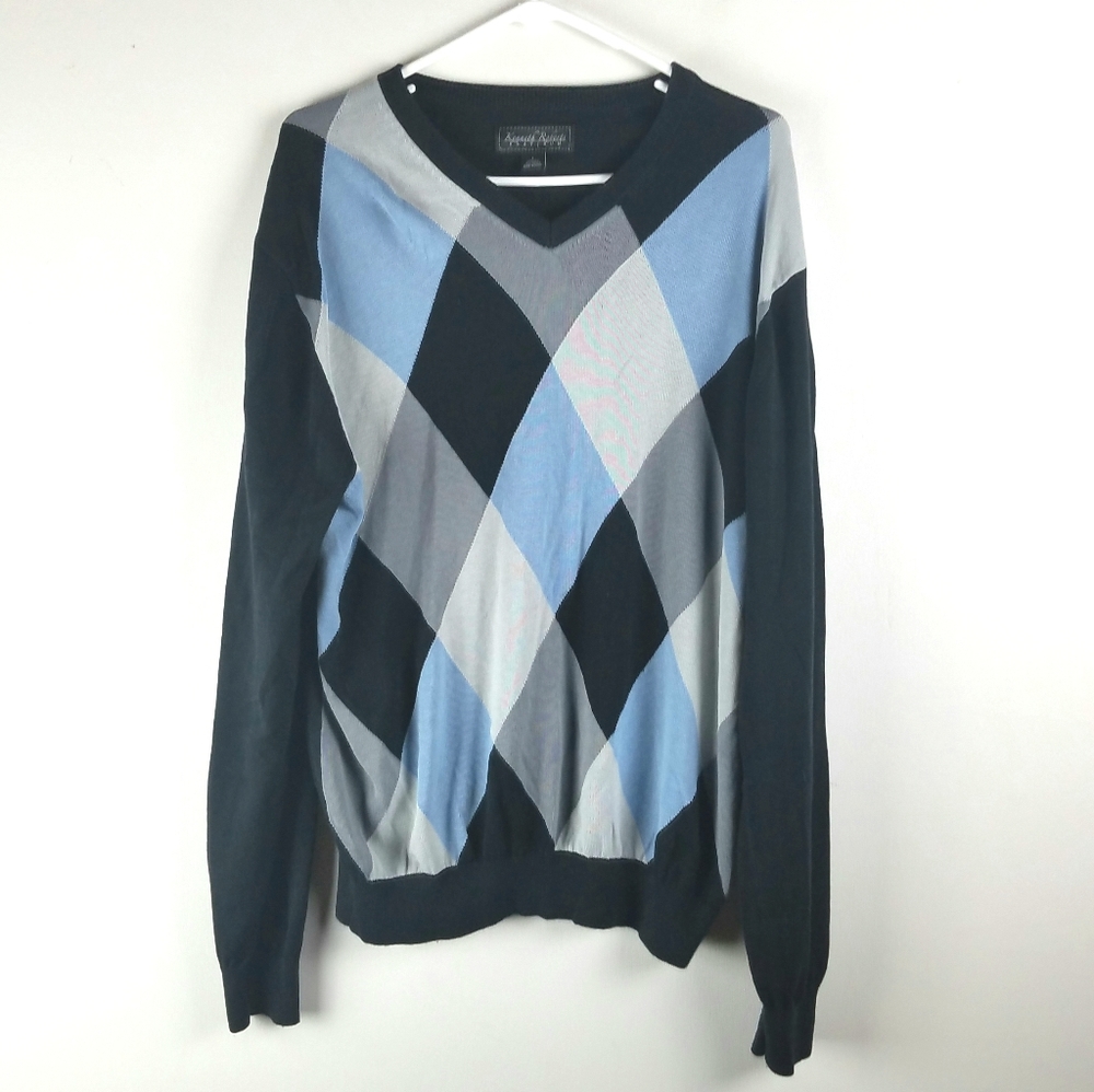 Men's KENNETH ROBERTS Pullover V-Neck Sweater L